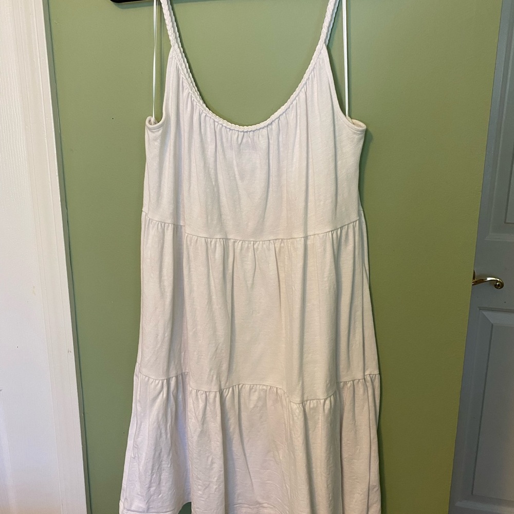 White Sleeveless Tiered Dress